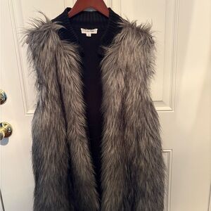 Calvin Klein Charcoal Faux Fur Vest